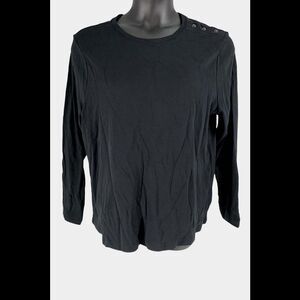 Isaac Mizrahi Live! Essentials Crew-Neck Long-Sleeve Top Black - Regular